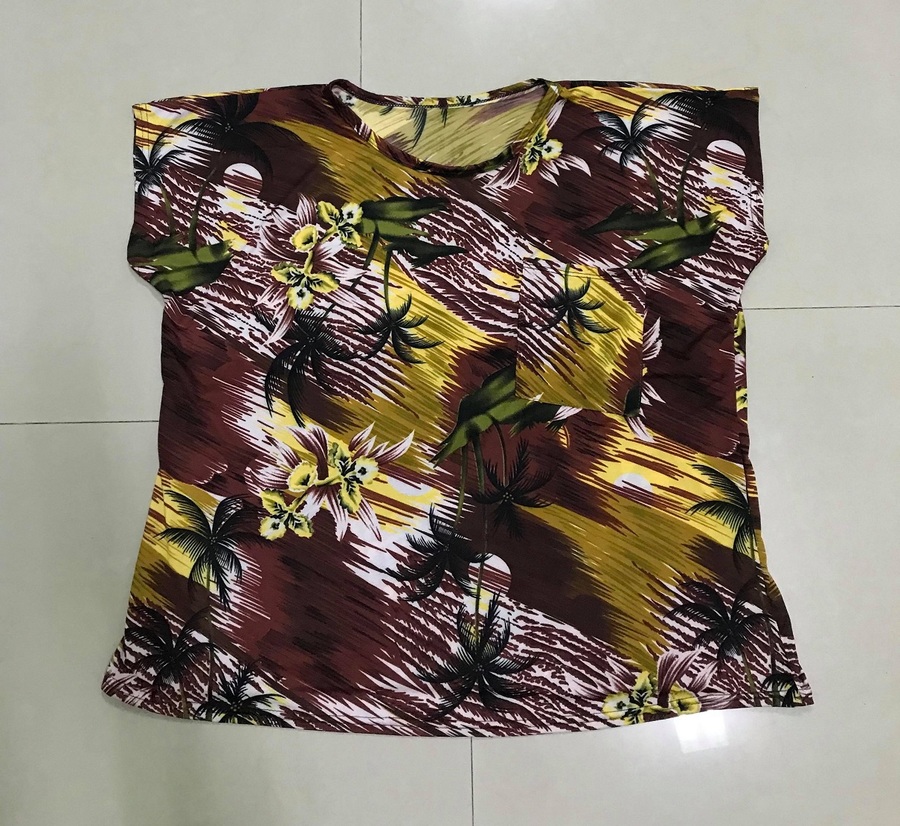 เสื้อแฟชั่นลายฮาวายโทนสีน้ำตาล