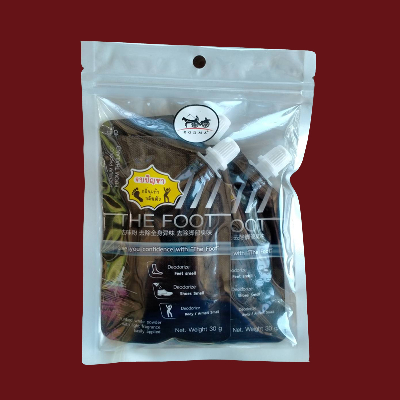 ผลิตภัณฑ์ระงับกลิ่นเท้า
เหมาะสำหรับผู้ที่มัปัญหาเรื่องกลิ่นเท้าเหม็น และ อับชื้น
