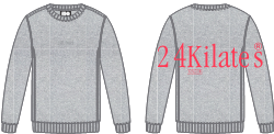 เสื้อคอกลมแขนยาว 24KILATES ZOOM LOGO ไซส์ S สีเทา