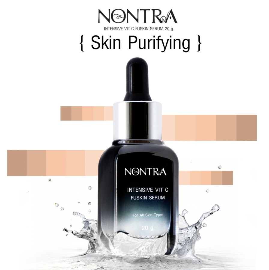 Nontra Intensive Vit C Fuskin serum 20 g. 

th 4 concentrated vitamin C from NONTRA Intensive VIT C Fuskin Serum 20 g. That help create even and radiance skin while also naturally diminishing dark spots, reduce wrinkles, smoothen and hydrating skin given a plumping healthy skin that you can feel.

Skin Benefits
1.Natural glows and younger looking skin
2.Reduces the appearance of wrinkles and dark spots
3.Increase skin hydration for healthy look
4.Create smooth and even skin 
5.Soften facial skin