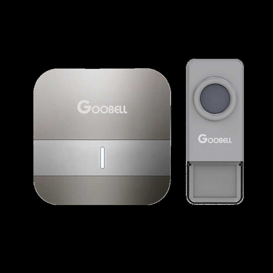 กริ่งไร้สายแบบเสียบปลั๊ก ตัวกดใช้ถ่าน รุ่น GREY4-P4 รูปแบบเหลี่ยม สีเทา