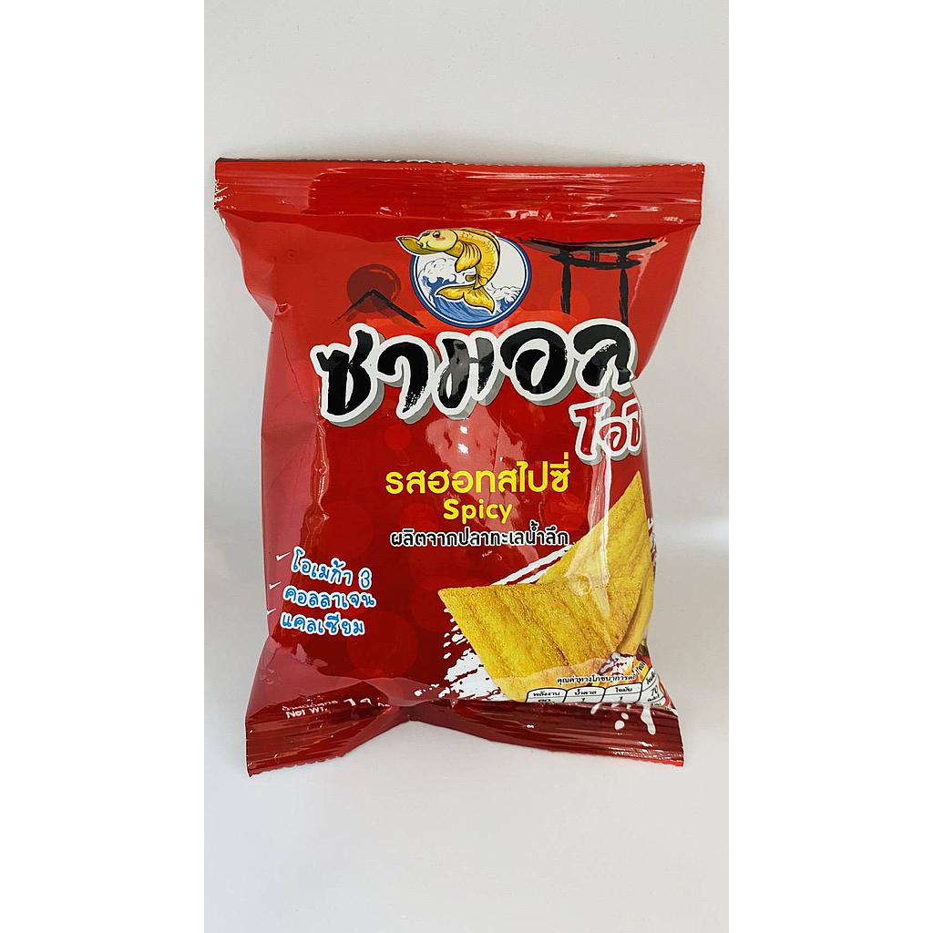 ขนมอบกรอบผสมหนังปลา  ซามอล  โอชิ รสฮอตสไปซี่