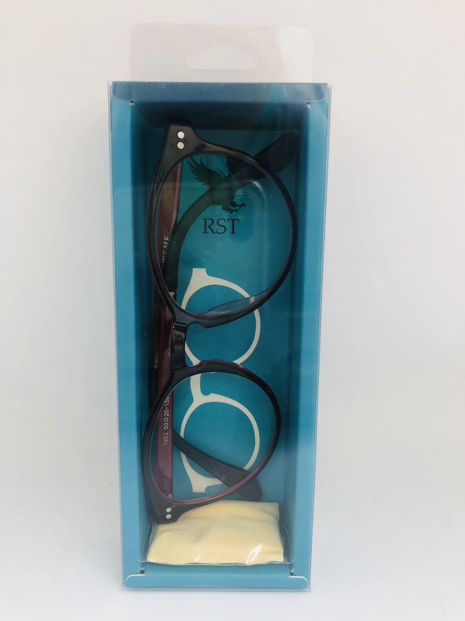 แว้นตาตัดประกอบ เลนส์BLUE W06 สีแดง