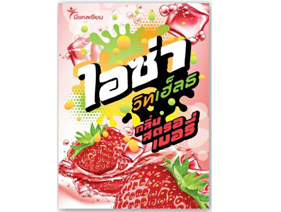 เครื่องดื่ม น้ำหวานสีแดง กลิ่นสตรอเบอรี่ ผสมแคลเซียม ขนาด 250 มล. ตรา ไอซ่า วิทเฮ็ลธ