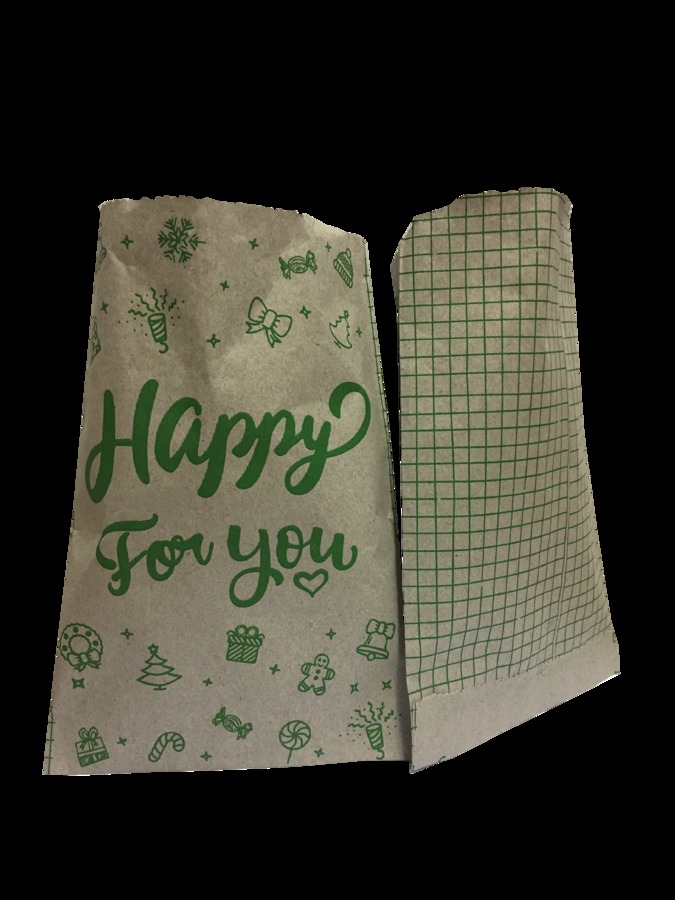 ถุงซอง สีเทา พิมพ์ลาย Happy For You สีเขียว (Flat bottom bag)
PFB1321-03  -  13x21cm.
จำนวนบรรจุต่อแพ็ค : 100 ใบ
รายละเอียดสินค้า : กระดาษคราฟท์ 50 แกรม พิมพ์ 1 สี, ไม่มีหูหิ้ว,
ผลิตจากกระดาษรีไซเคิลใช้บรรจุอาหารและสินค้าต่างๆ