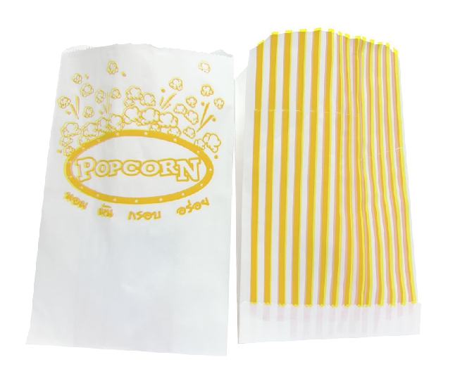 ถุงซอง สีขาว ลาย Popcorn สีเหลือง (Flat Bottom Bag)
PFW1321-03 13x21(+7)cm
จำนวนบรรจุต่อแพ็ค : 100 ใบ
รายละเอียดสินค้า : กระดาษคราฟท์ขาว 50 แกรม, ไม่มีหูหิ้ว, 
ผลิตจากกระดาษรีไซเคิล ใช้บรรจุอาหารและสินค้าต่างๆ