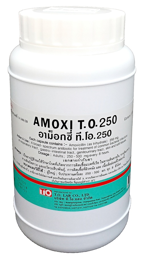 AMOXICILLIN 250 mg (blue-green)