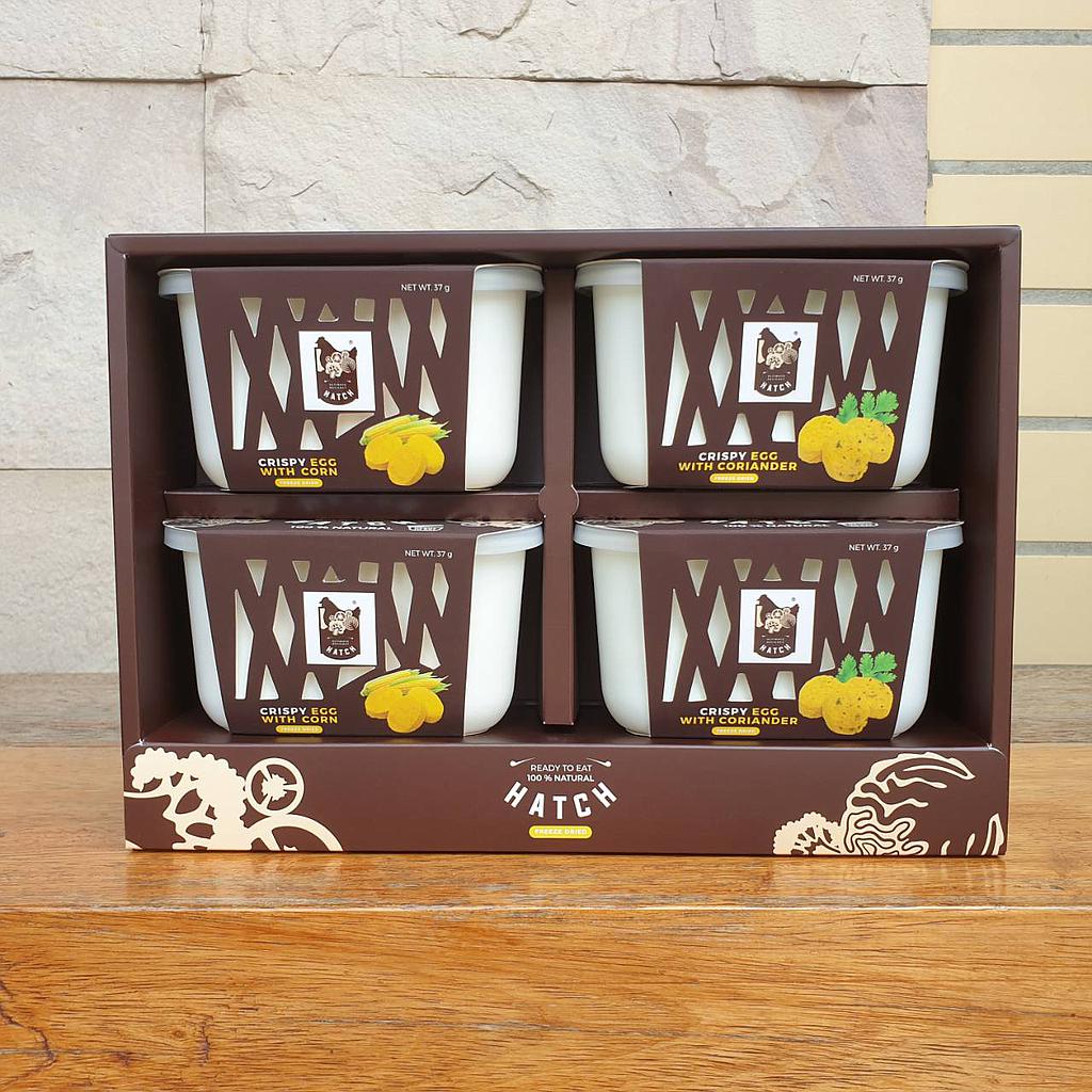 ไข่กรอบผักชี (x2 กระปุก) + ไข่กรอบข้าวโพด (x2 กระปุก) GIFT SET