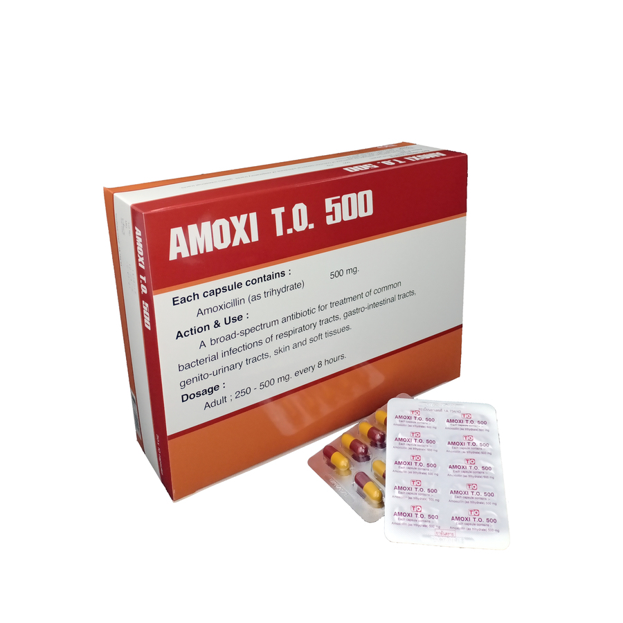 AMOXICILLIN 500 mg (yellow-maroon capsule)