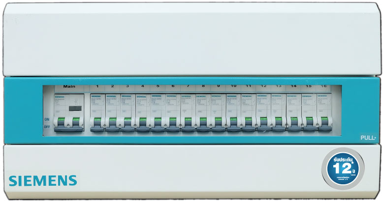 Consumer Unit SIMBOX  16 Phases (Complete Set)-RCBOs 63 A  Product Code : 8GB3311-6TH01-SSF(63)  Size    :  438x95x234 mm  weight :  5.2  kg (ตู้คอนซูเมอร์ยูนิท จำนวนวงจรย่อย  16 ช่อง (Complete Set)-RCBOs 63 A)