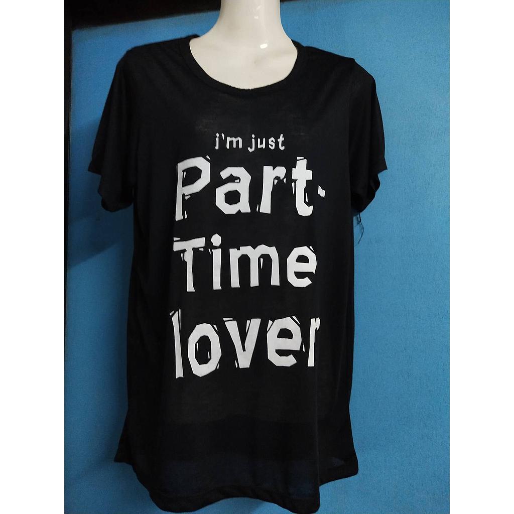 เสื้อแฟชั่นสีดำสกรีนลาย Part-time