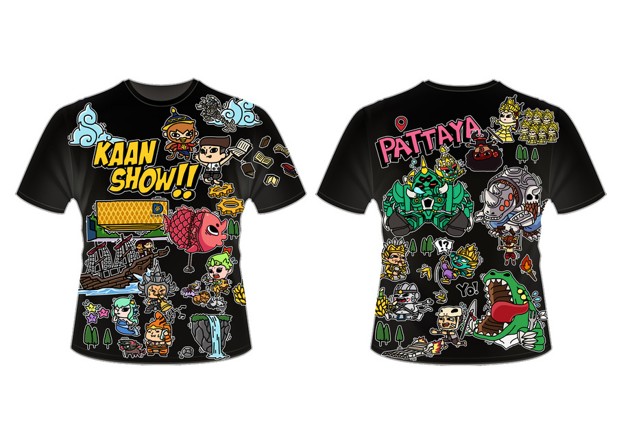 เสื้อการ์ตูนดำ KAAN ไซส์ L
