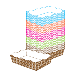 ถาดสำเร็จรูป TK อาร์ตพิมพ์ลาย 1 สี   ขนาด เล็กพิเศษ  (3.5x4.5 นิ้ว)
