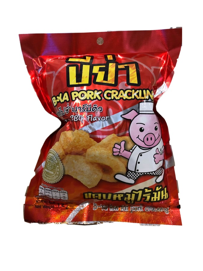 แคบหมูปรุงรส ตราบีย่า รสบาร์บีคิว ขนาด 25 กรัม