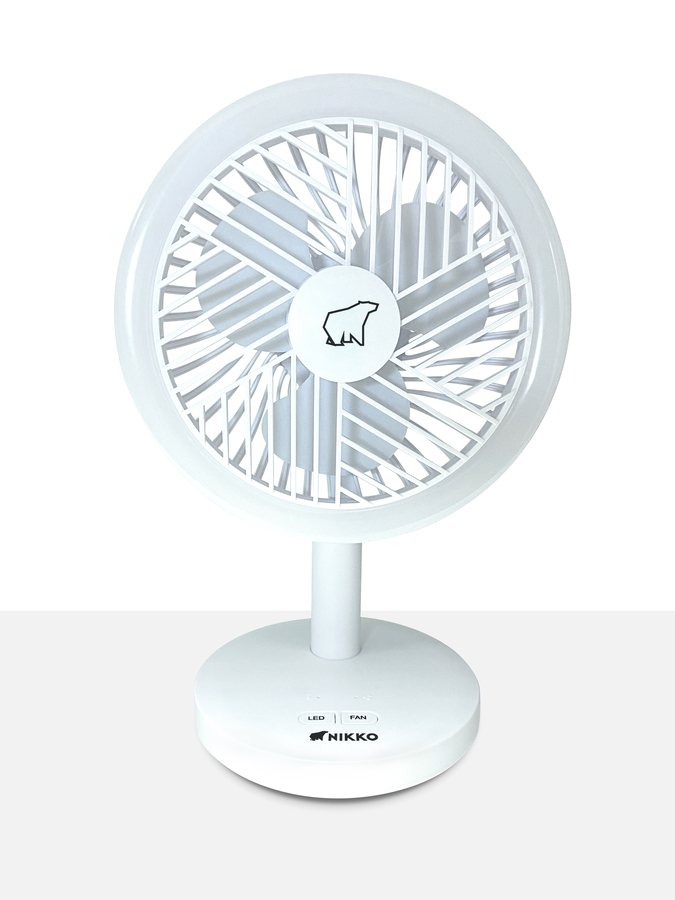 Nikko rechargeable and hanging fan, White 16.5 x 13 x 26.3 cm
