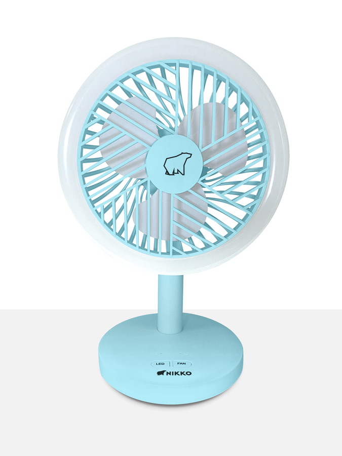 Nikko rechargeable and hanging fan, Blue 16.5 x 13 x 26.3 cm
