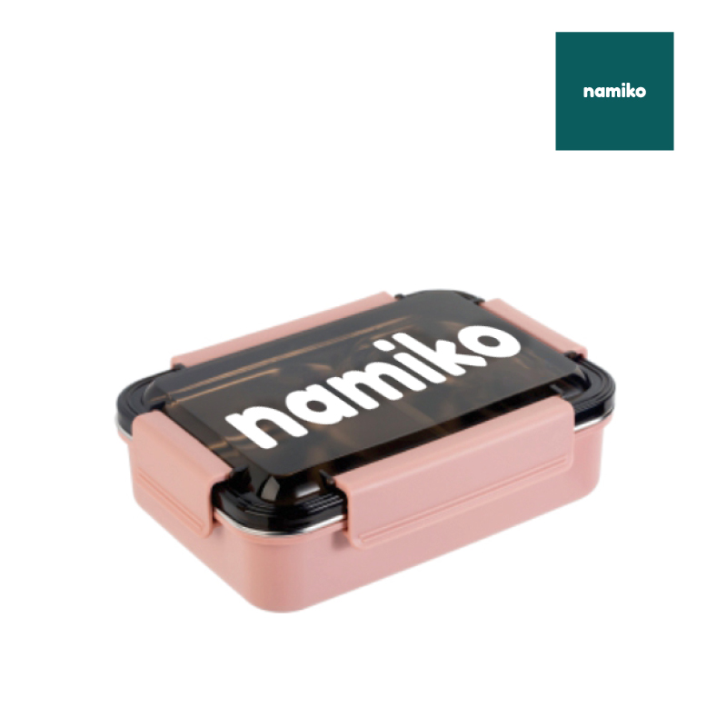 Namiko กล่องอาหารสเตนเลส 3ช่อง 700ml - สีชมพู #6543