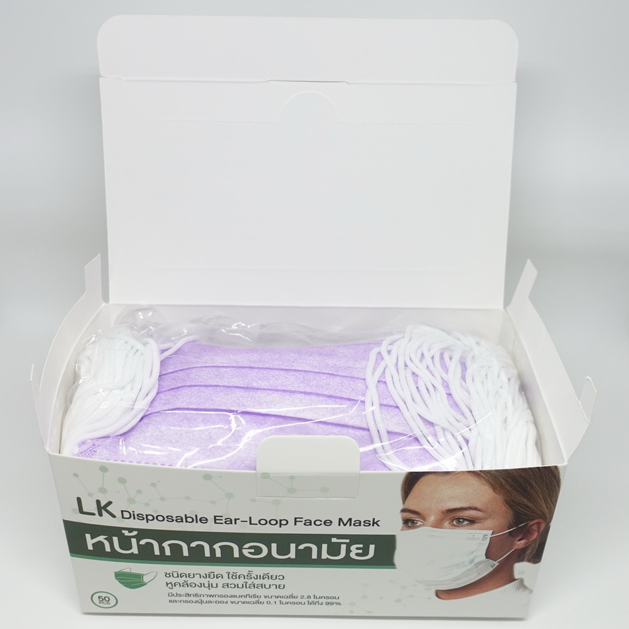 หน้ากากอนามัยทางการแพทย์ 3 ชั้น สีม่วง