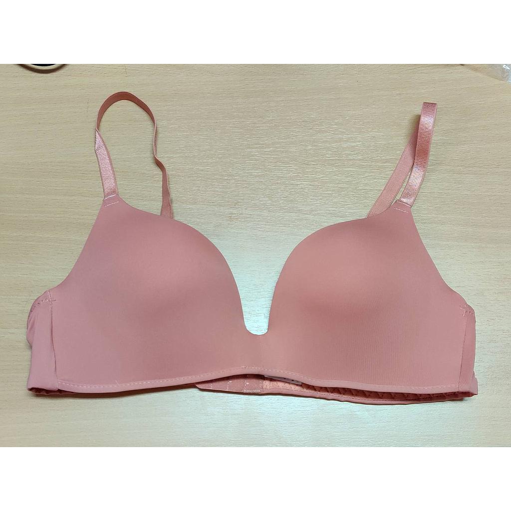 ชุดชั้นในไร้โครง สีชมพูกะปิ ไซส์ 34/75B
