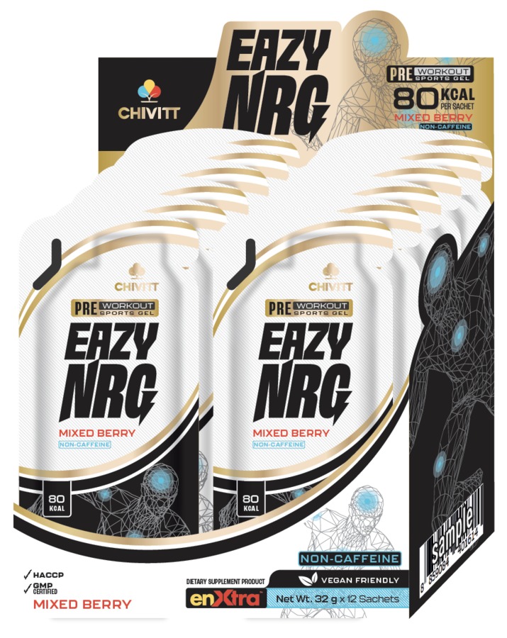 Box SKU_EAZY NRG MIXED BERRY: Pre-workout Sports Gel Non-Caffeine 