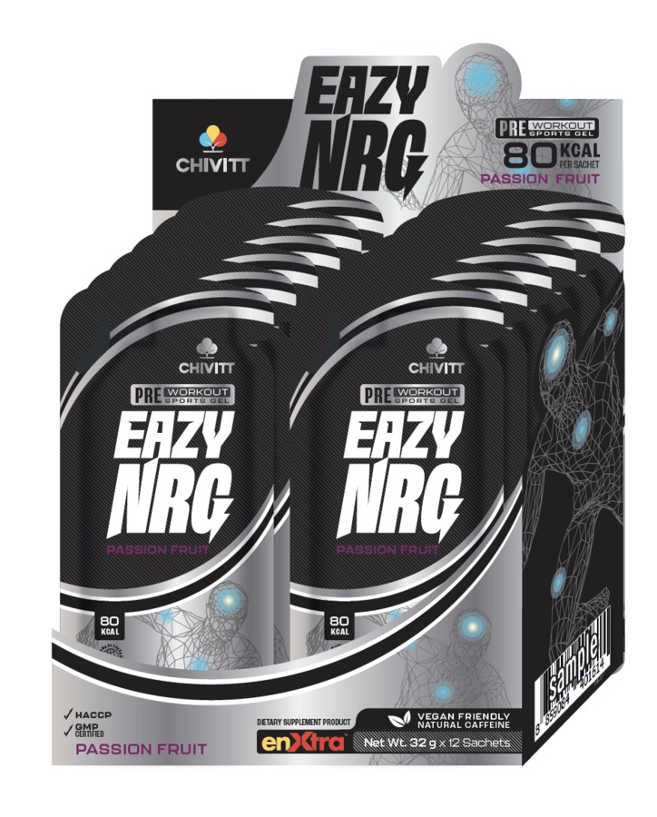 Box SKU : EAZY NRG PASSION FRUIT: Pre-workout Sports Gel 