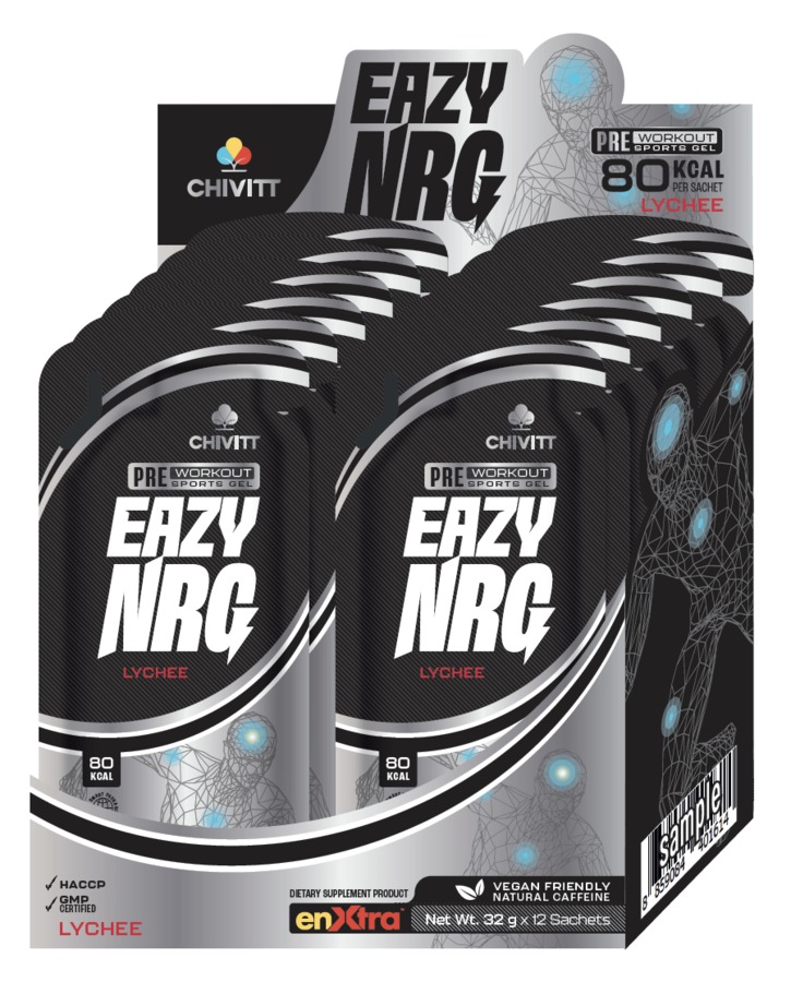 Box SKU_EAZY NRG LYCHEE: Pre-workout Sports Gel 