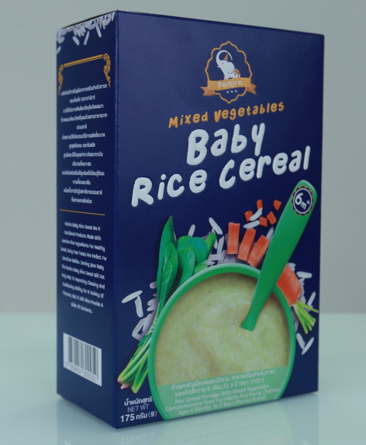 ข้าวและธัญพืชบดผสมผักรวม อาหารเสริมสำหรับทารกและเด็กเล็กอายุ 6 เดือน ถึง 3 ปี (ตรา ปามิรา)