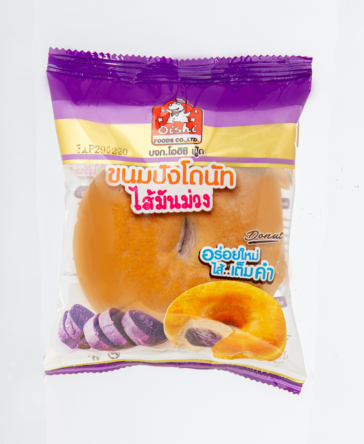 ขนมปังโดนัทไส้มันม่วง
