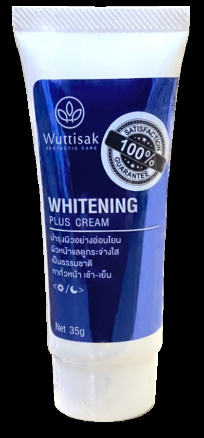 WHITENING PLUS CREAM  [ ไวท์เทนนิ่ง พลัส ครีม ]  
ลดความหมองคล้ำกร้านแดดของผิว หน้าขาวเปล่งปลั่งกระจ่างใส ช่วยกระชับรูขุมขน
เหมาะสำหรับ ผู้ที่ทำงานกลางแจ้ง นักกีฬา ผู้มีปัญหาผิวมัน ทาทั่วผิวหน้าเป็นประจำเช้า-เย็น 