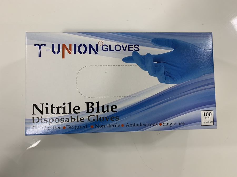 nitrile blue disposable gloves
powder free,  non-sterile, ambidextrous, single use