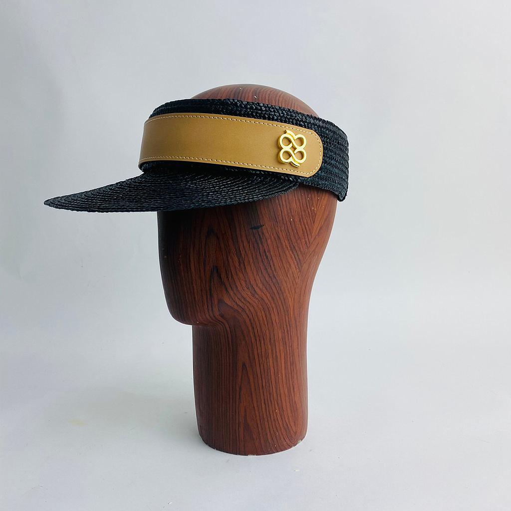 N053-F รุ่น N visor hats with leather trim crown #B