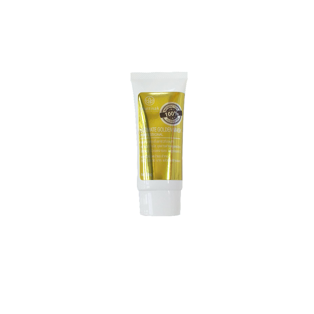 ULTIMATE GOLDEN MASK PROFESSIONAL 
อัลติเมทโกลเด้นมาส์คโปรเฟสชั่นแนล เจลมาส์คหน้าทองคำ ฟื้นฟูผิวเสีย หน้าเนียนนุ่ม
เต่งตึงขาวใส ไร้ริ้วรอย ก่อนนอนใช้พอกทั่วผิวหน้าและลำคอ โดยไม่ต้องล้างออก
คำแนะนำ:  เพื่อเพิ่มประสิทธิภาพ ควรเก็บในตู้เย็น