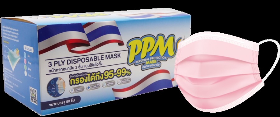 หน้ากากอนามัยทางการแพทย์ สีชมพู