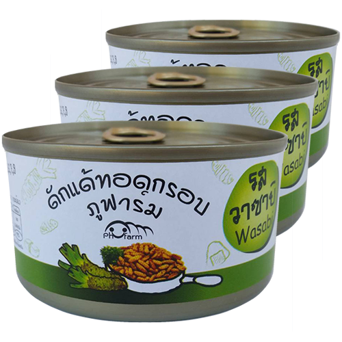 ภูฟาร์ม ดักแด้ไหมทอดอบกรอบ รสวาซาบิ แพ็ค3