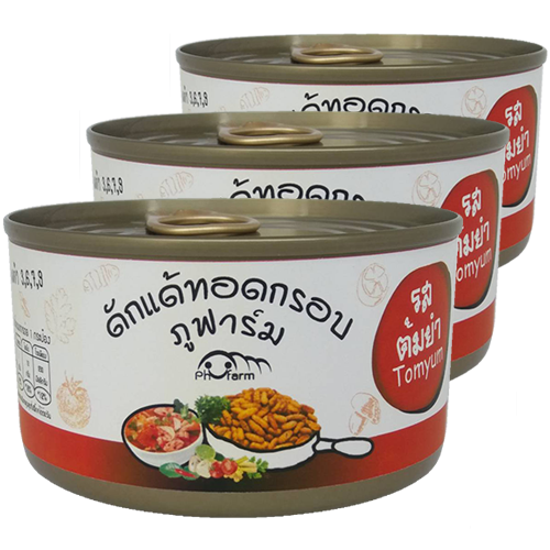ภูฟาร์ม ดักแด้ไหมทอดอบกรอบ รสต้มยำ แพ็ค3