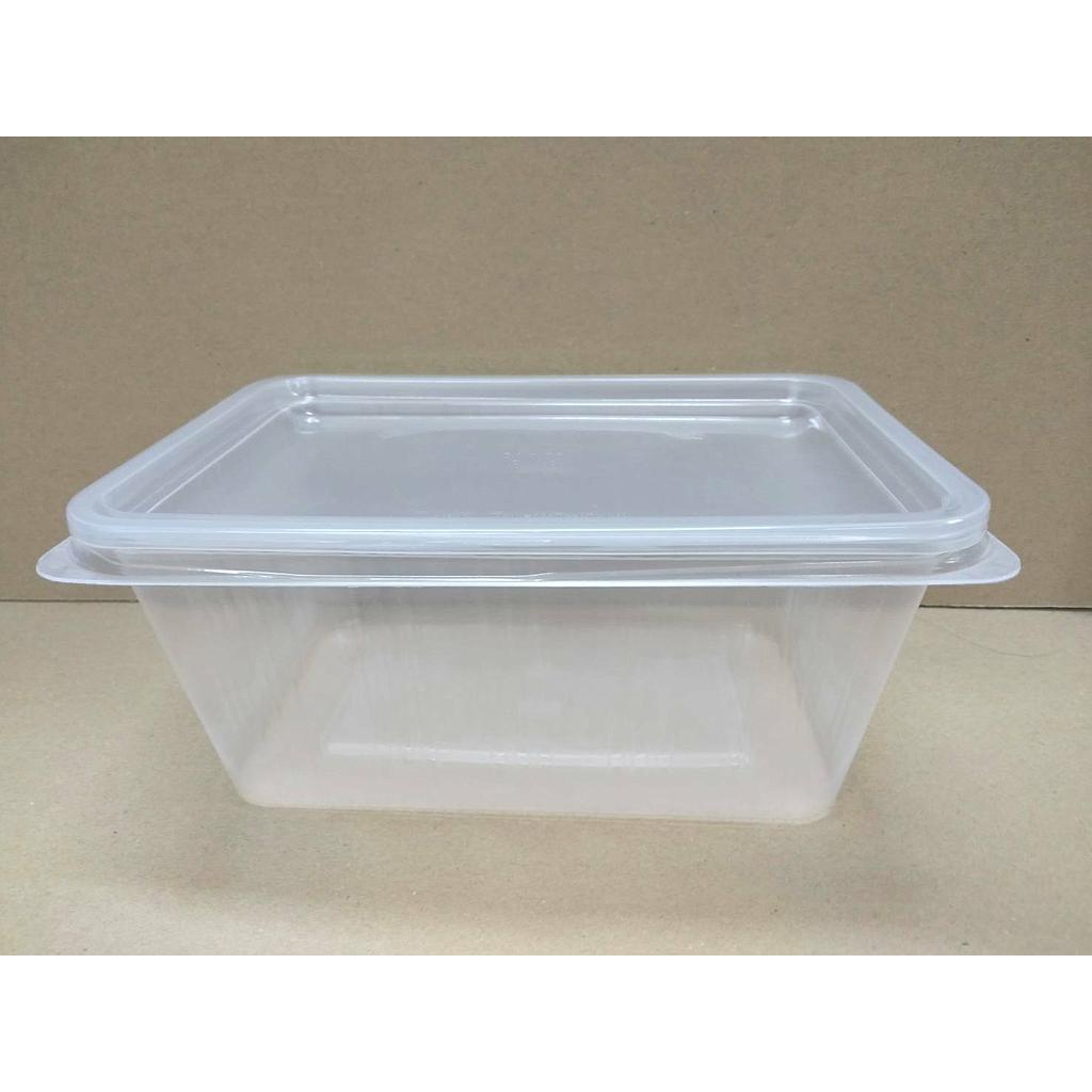 กล่องพลาสติกสี่เหลี่ยมใส่อาหารพร้อมฝาปิด ขนาด 750  ml    ผลิตภายใตระบบควบคุมคุณภาพ GMP &amp; HACCP