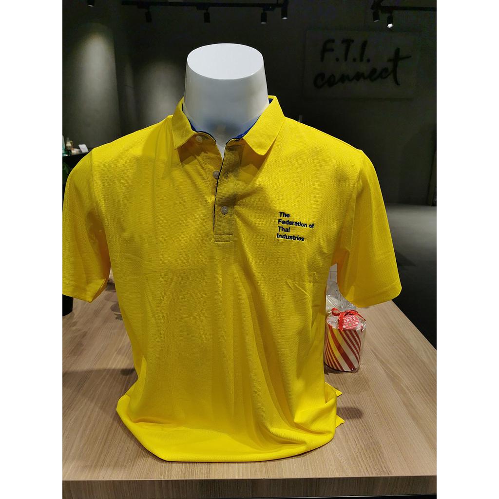 เสื้อโปโลเหลืองปัก The Federation of Thai Industries ชาย ไซส์ XL
