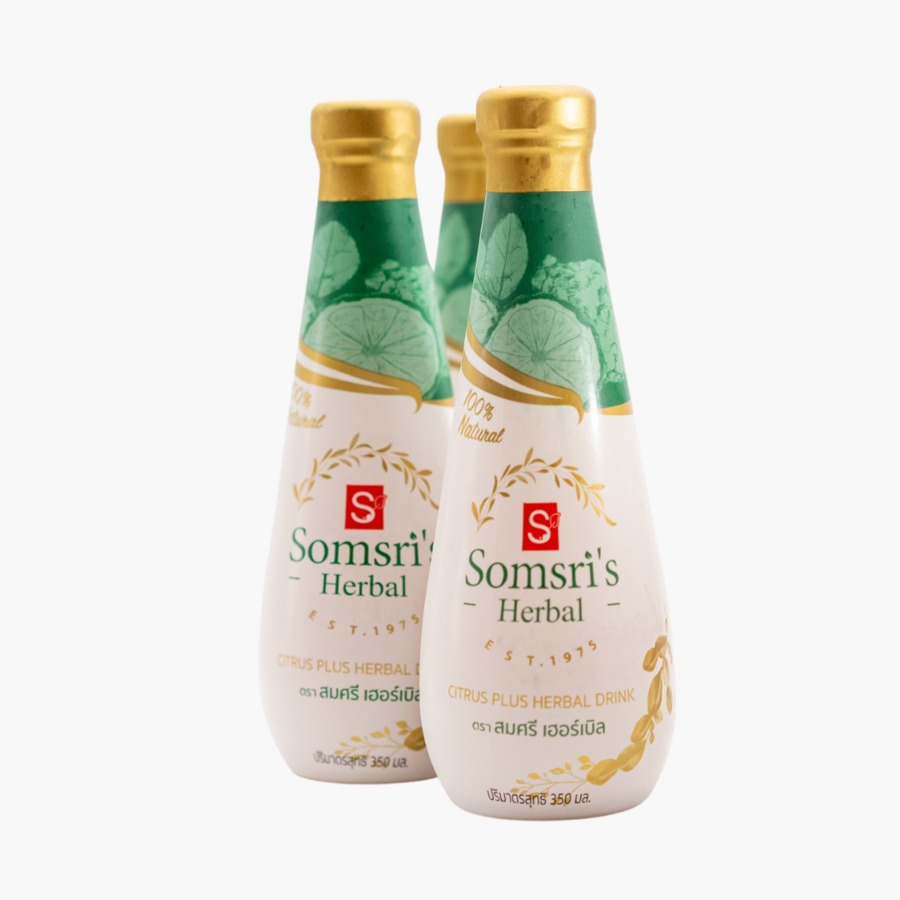 น้ำสมุนไพรมะกรูด ตรา สมศรี เฮอร์เบิล ปริมาตร 350 มิลลิลิตร จำนวน 3 ขวด