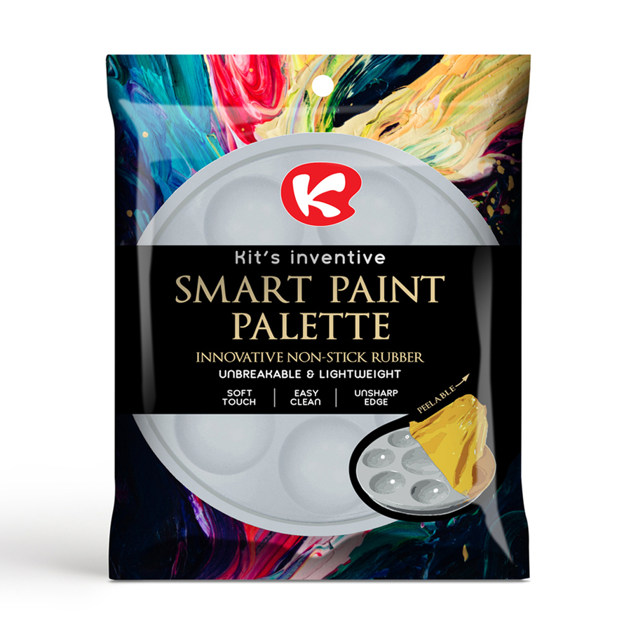 จานสีศิลปะยางสังเคราะห์ ( สีเทา ) มีฝาปิด