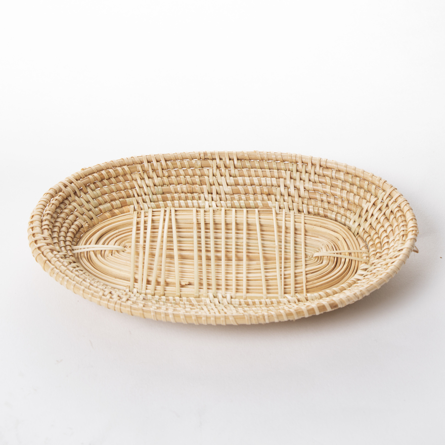 Handicrafts Home Decorative Small Oval Tray with  natural Bamboo Weave,
