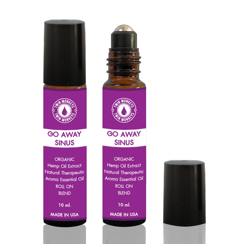 Pre-Diluted Organic Hemp Oil Extract Natural Therapeutic Aroma Essential Oil Blend (Roll On, GoAway Migraines)