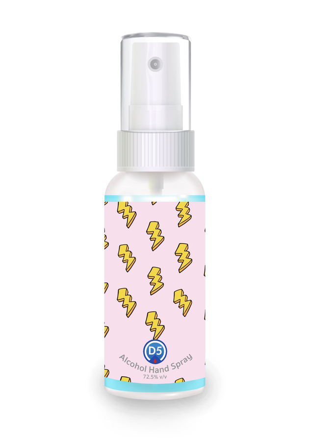 D5 Alcohol Hand Spray 30ml. #04 Oops! Thunder ผลิตภัณฑ์สเปรย์ทำความสะอาดผิวมือด้วยสารสกัดจากธรรมชาติ ไม่ก่อให้เกิดการระคายเคืองผิว