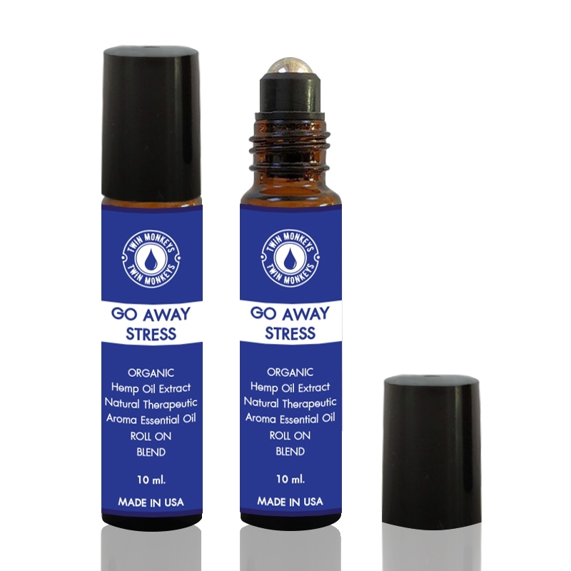 Pre-Diluted Organic Hemp Oil Extract Natural Therapeutic Aroma Essential Oil Blend (Roll On, GoAway Migraines)