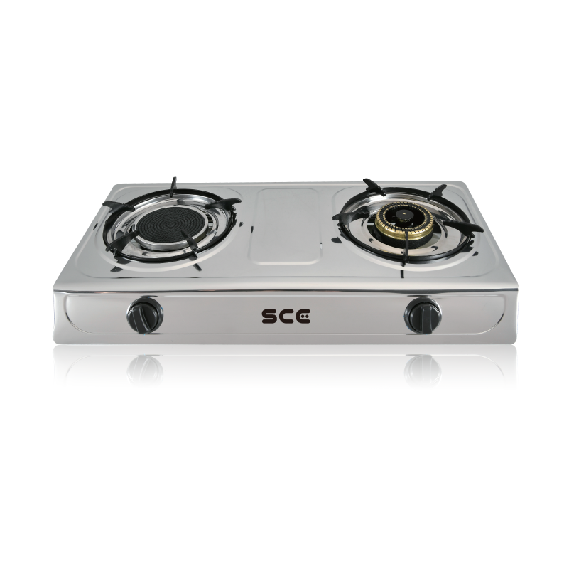 SCE Stainless Steel Double Burner Gas Stove SB1