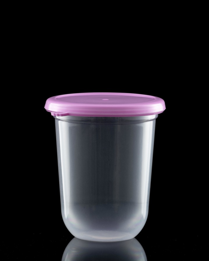 V242-P แก้วเซฟตี้ล๊อค 16 oz. PP (นิ่ม) + ฝาปิด สีชมพู