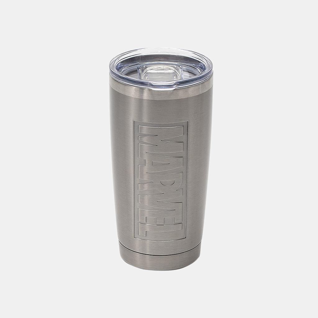 แก้วน้ำสแตนเลส ลายมาร์เวล - สีเงิน ขนาด 20 oz. (ปั้มนูน)