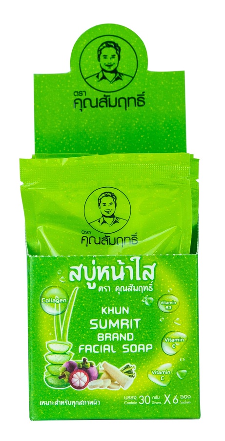 สบู่หน้าใส ตราคุณสัมฤทธิ์ แบบกล่อง (แพค 6 ซอง)