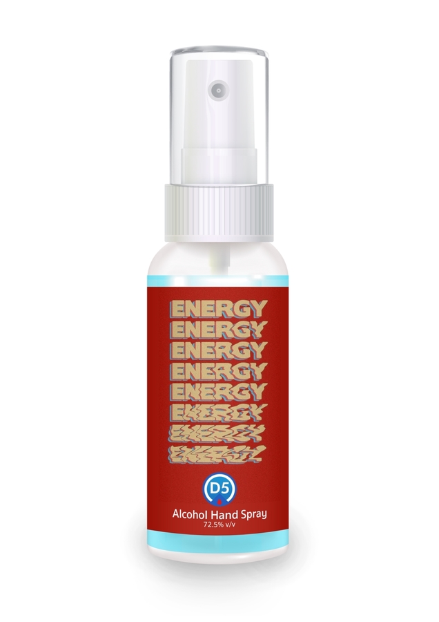 D5 Alcohol Hand Spray 30ml. #03 ENERGY (New Collection) ผลิตภัณฑ์สเปรย์ทำความสะอาดผิวมือด้วยสารสกัดจากธรรมชาติ ไม่ก่อให้เกิดการระคายเคืองผิว