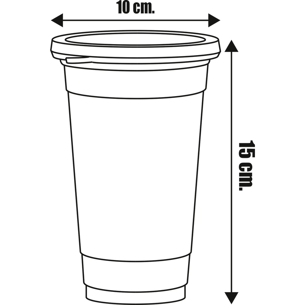 V354-G แก้วเซฟตี้ล๊อค 22 Oz. PET (ก้นเรียบ) + ฝาปิดทอง