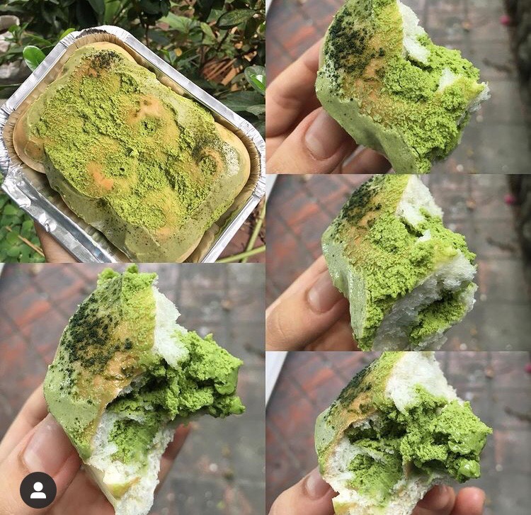 ปังนมสดชาเขียว